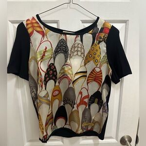 Ferragamo Archival Shoe Print Top